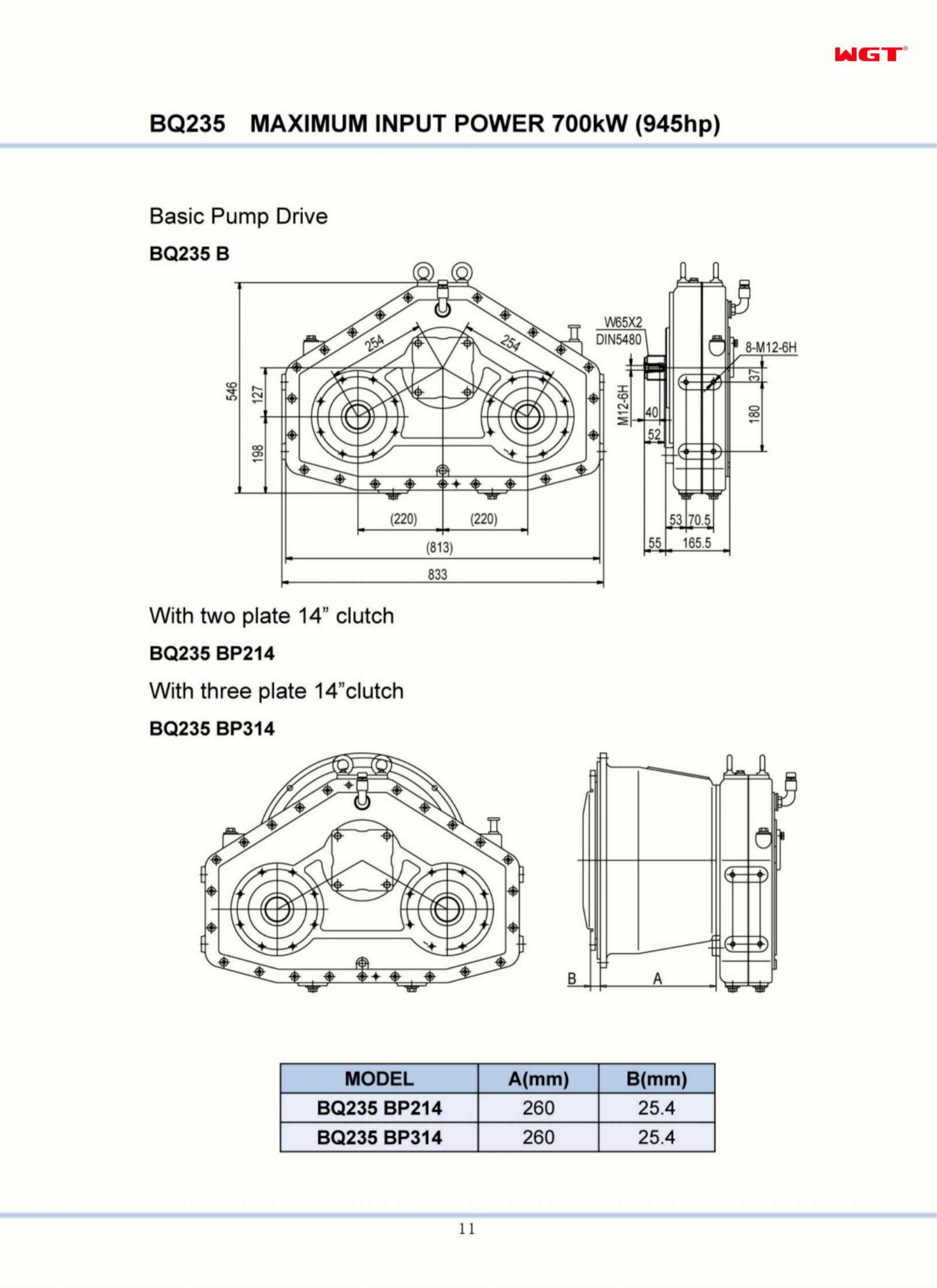BQ235 高达 700kW（945hp）